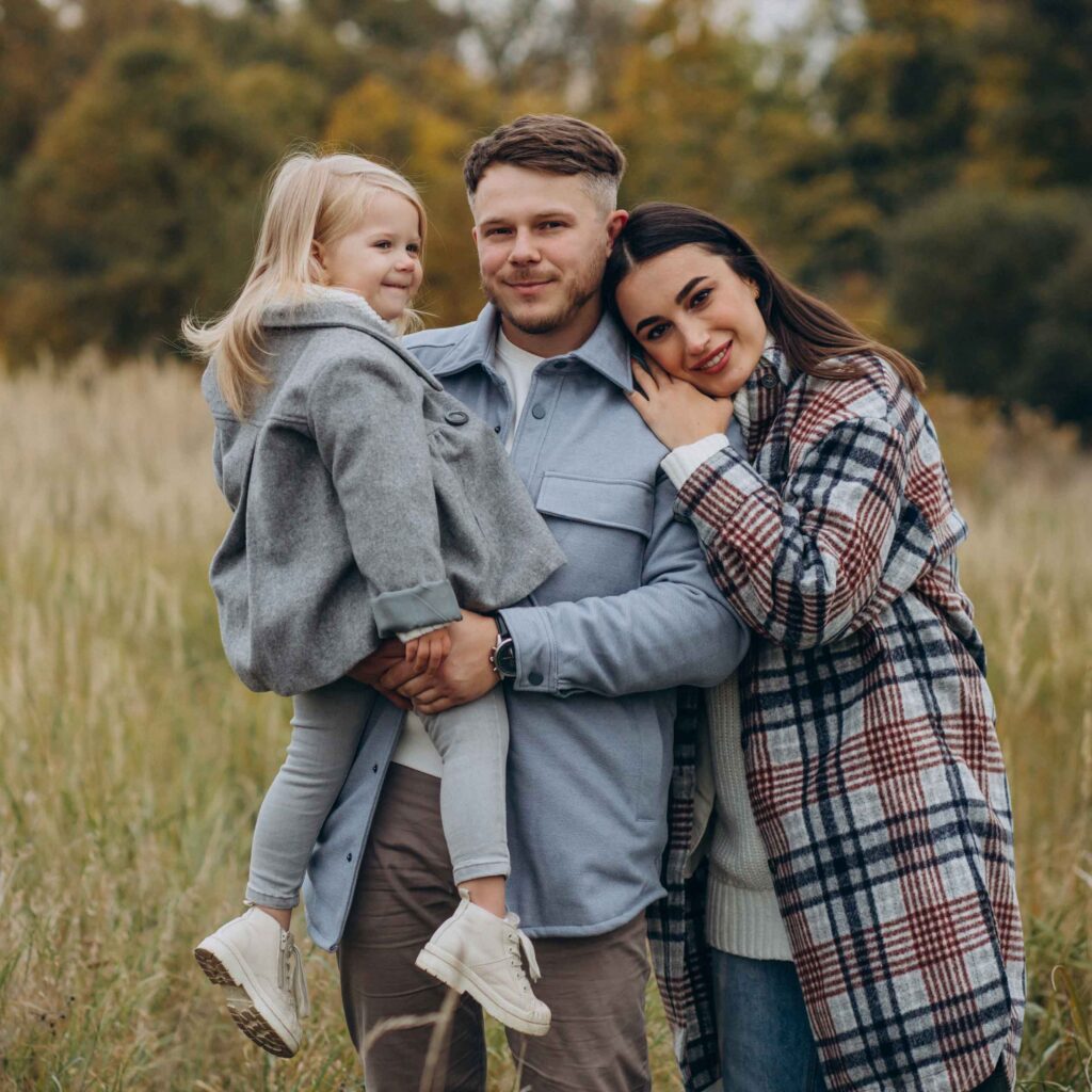 familie foto. Vader, moeder dochter